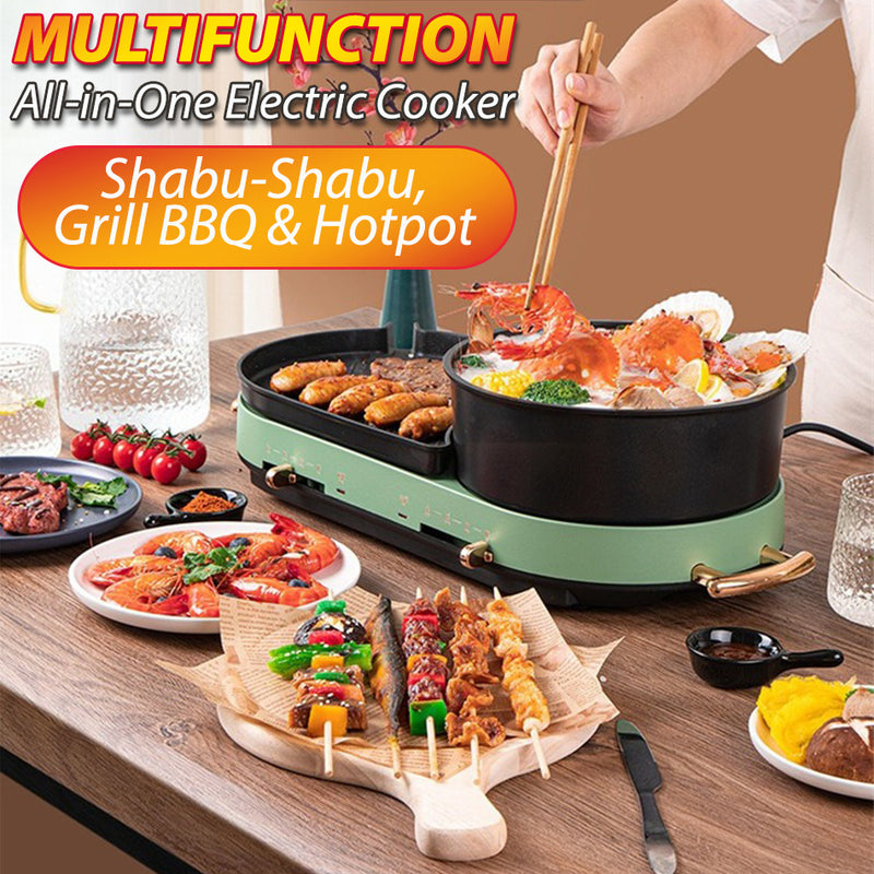 idrop Multifunction Shabu-Shabu Barbecue Grill Hotpot 1600W Electric Cooker / Tempat Masak Elektrik BBQ & Gril / 1600W涮烤一体锅(多功能料理锅)(尚烤佳SUNCOJIA)