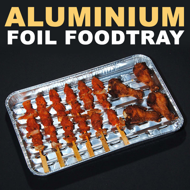 idrop 10PCS ALUMINIUM FOIL [ FLAT TRAY ] - Rectangle Cooking Baking Pan