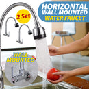 idrop [ 2 SET ] 2 IN 1 Horizontal Wall Mounted Flexible Water Faucet / Paip Dinding Fleksibel / 万向横式水龙头 (15MM 可调水龙头)