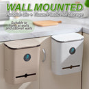 idrop [ 2 IN 1 ] Wall Mounted Trash Rubbish Bin + Tissue Plastic Roll Storage / Tong Sampah + Kotak Simpanan Tisu & Plastic / 塑料中号滑盖壁挂垃圾桶