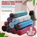 idrop [ 5 Rolls ] Drawstring Garbage Rubbish Bag / Beg Sampah Bersama Tali Ikat / 5卷抽拉绳圾袋45*50CM(万家净
