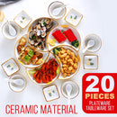idrop 20PCS Moon Dish Ceramic Tableware Platter Set