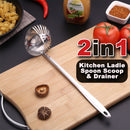 idrop 2 IN 1 Hotpot Stainless Steel Spoon Ladle Drainage Filter