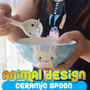 idrop Animal Design Ceramic Spoon / Sudu Makan Seramik Bertema Haiwan / 陶瓷匙小白兔斑马陶瓷勺子/ [ WHITE RABBIT ZEBRA ][ 1 PC ONLY ]