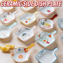 idrop  [ Round / Square ] Ceramic Side Dish Plate with Handle / Pinggan Piring Kecil Seramik Bulat atau Petak / 陶瓷碟 双嘴带柄陶瓷碟 / 陶瓷碟 方形带柄陶瓷碟