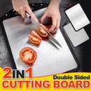idrop 2 IN 1 Double Sided Multifunction SUS316 Stainless Steel & Wheat Plastic Kitchen Cutting Chopping Board