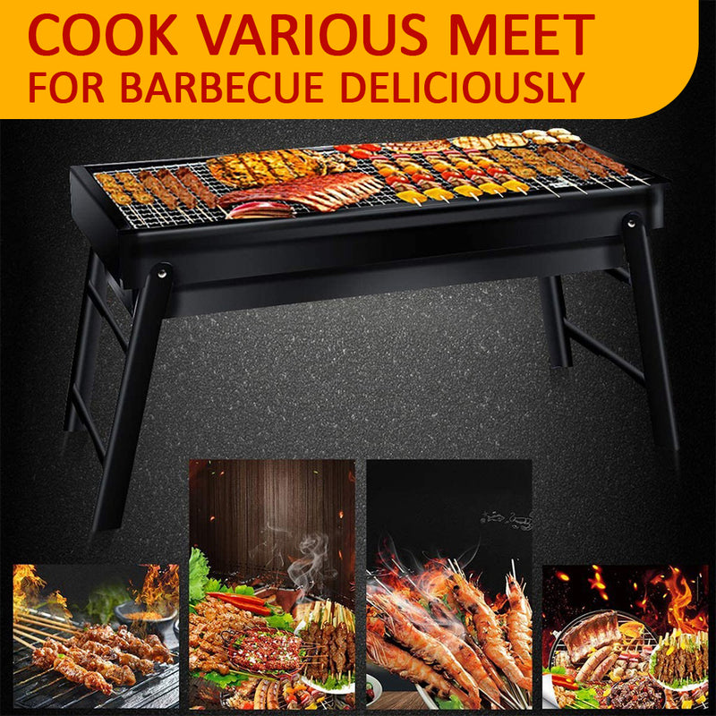 idrop [ 60CM ] Long Foldable BBQ Charcoal Grill Outdoor Camping Picnic Barbecue Set / Pemanggang  BBQ Mudah Alih / 长款可折叠烧烤木炭烧烤户外野营野餐烧烤套装