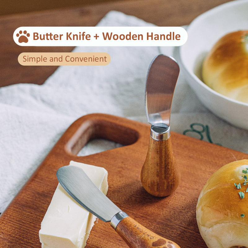 idrop Butter Knife with Wooden Handle Pisau Mentega dengan Pemegang Kayu / Pisau Mentega Pemegang Kayu / 可立木柄黄油刀