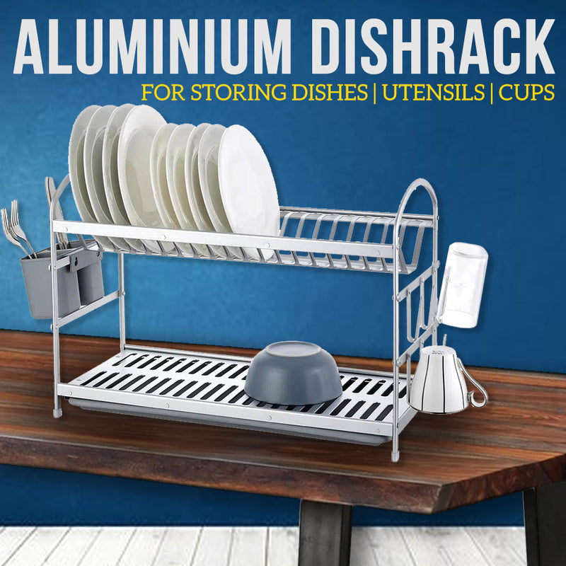 idrop 2 LAYER Aluminium Dishrack + Cup & Utensil Holder