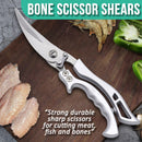 idrop [ 26CM ] Multipurpose Kitchen Shears Chicken Bone Scissors / Gunting Dapur Pemotong Tulang Ayam Pelbagai Guna / 敞开铝柄鸡骨剪26CM