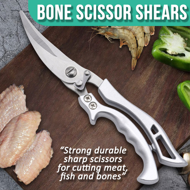 idrop [ 26CM ] Multipurpose Kitchen Shears Chicken Bone Scissors / Gunting Dapur Pemotong Tulang Ayam Pelbagai Guna / 敞开铝柄鸡骨剪26CM