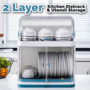 idrop 2 LAYER Kitchen Storage Dish & Utensil Draining Rack