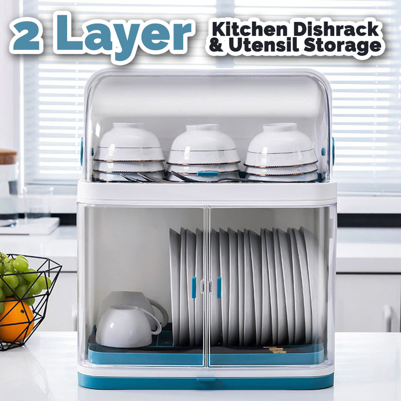 idrop 2 LAYER Kitchen Storage Dish & Utensil Draining Rack