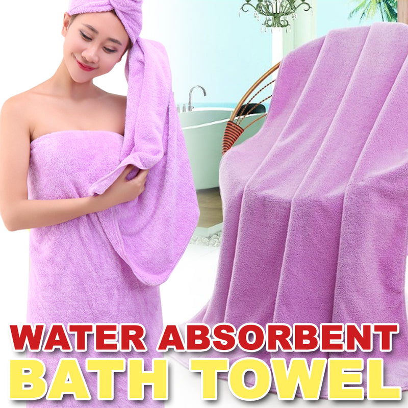 idrop [ LARGE + SMALL ] 2pcs Water Absorbent Bathroom Soft Bath Towel