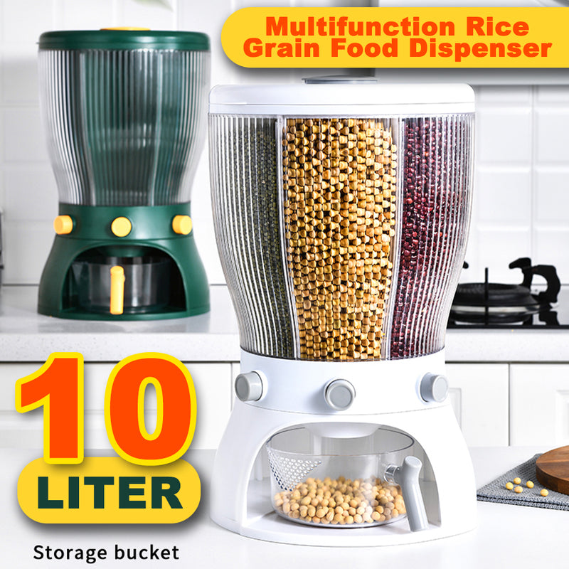 idrop [ 10L ] 4 IN 1 Multifunction Dried Food Rice Grain Compartment Storage Food Dispenser