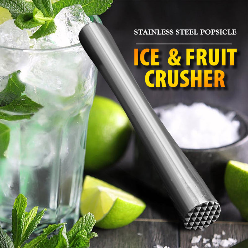 idrop Stainless Steel Popsicle Stick Fruit & Ice Crusher /  Penumbuk Air Batu Keluli Tahan Karat / 22.5CM全钢碎冰棍