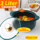 idrop [ 3L ] Heat Resistant Heat Casserole with Glass Lid Periuk Casserole Seramik 耐高温陶瓷砂锅玻璃盖(砂煲)