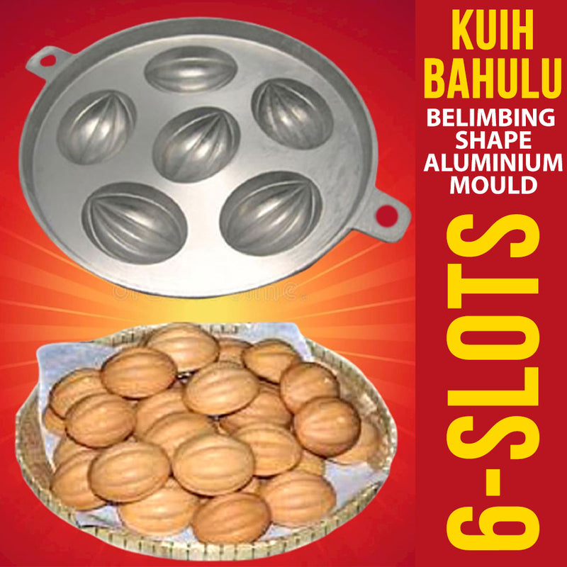 idrop [ 6 SLOT ] Kuih Bahulu Belimbing Shape Mould / Acuan Kuih Bahulu / Bahulu 蛋糕模具