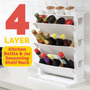 idrop 4 Layer Multi Layer Kitchen Seasoning & Bottle Jar Rack Shelf