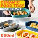 idrop [ 650ml ] Ceramic Food Baking Tray Microwave & Oven Heat Resistant Plate