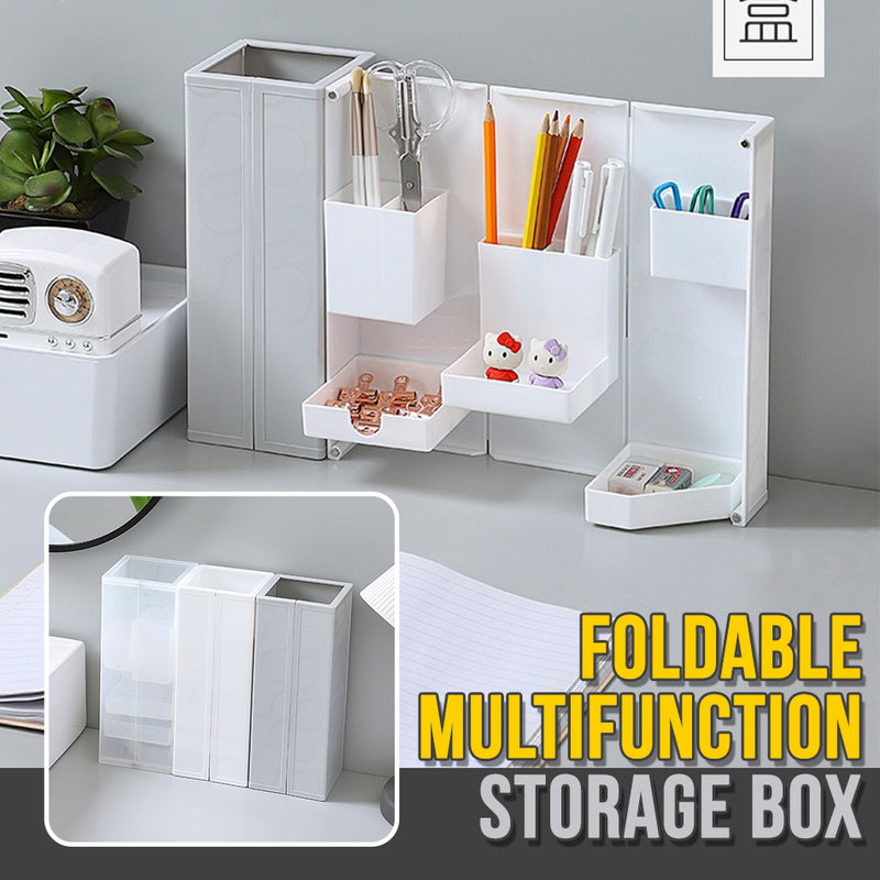 idrop Foldable Multifunction Storage Box For Stationary & Jewelry / Kotak Boleh Lipat Pelbagai Guna Penyimpanan Barangan Kecil / 多功能折叠置物架(桌面立体可折叠学生收纳盒)