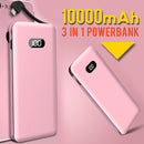 idrop D10 10000mAh Powerbank - 3 IN 1 Interchangeable Charging Adapter Head for [ Micro USB / Type-C / Apple Device ]