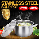 idrop [ 22CM / 28CM ] 5 Layer Stainless Steel SUS304 Soup Pot with Full Steel Lid Cover / Periuk Masak Sup Keluli Tahan Karat / 22CM-28CM五层钢汤锅(钢盖)(304免水蒸多用锅)