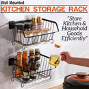 idrop Wall Mounted Kitchen Storage Steel Shelf Rack with Water Draining Tray