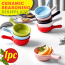 idrop Round Handle Ceramic Seasoning Condiment Dish Plate / Piring Kecil Plat Hidangan Perasa / 陶瓷碟 6.5CM圆柄碟(10CM)(黄/粉红/青/蓝) [ 6.5CM(D) 10CM(L) ] [ YELLOW/PINK/CYAN/BLUE ]