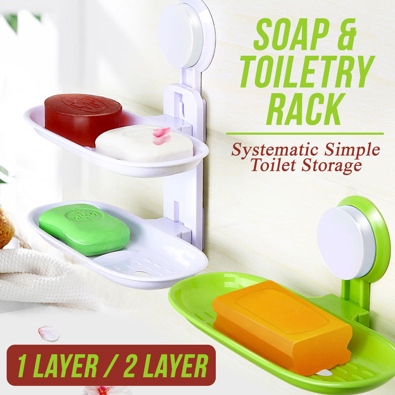 idrop Wide Soap & Toiletry Bathroom Accessory Wall Mount Storage Rack [ 1 Layer / 2 Layer ]