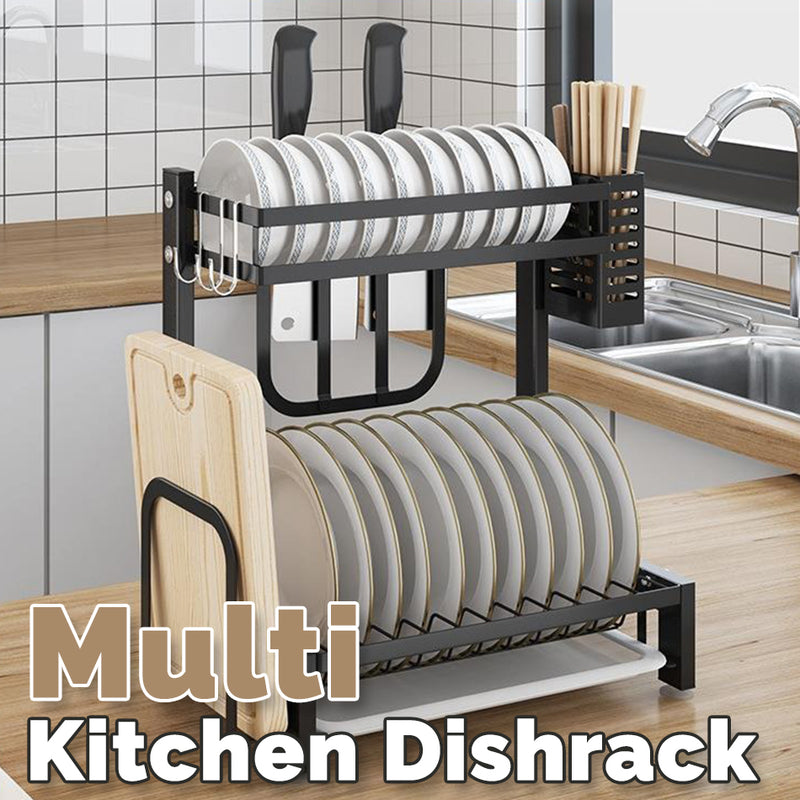 idrop Stainless Steel Kitchen Draining Dishrack & Utensil Multi Storage Unit