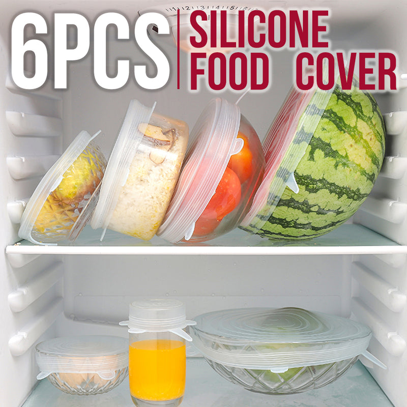 idrop 6PCS Multisize Stretchable Silicone Food Storage Cover Waterproof & Leakproof