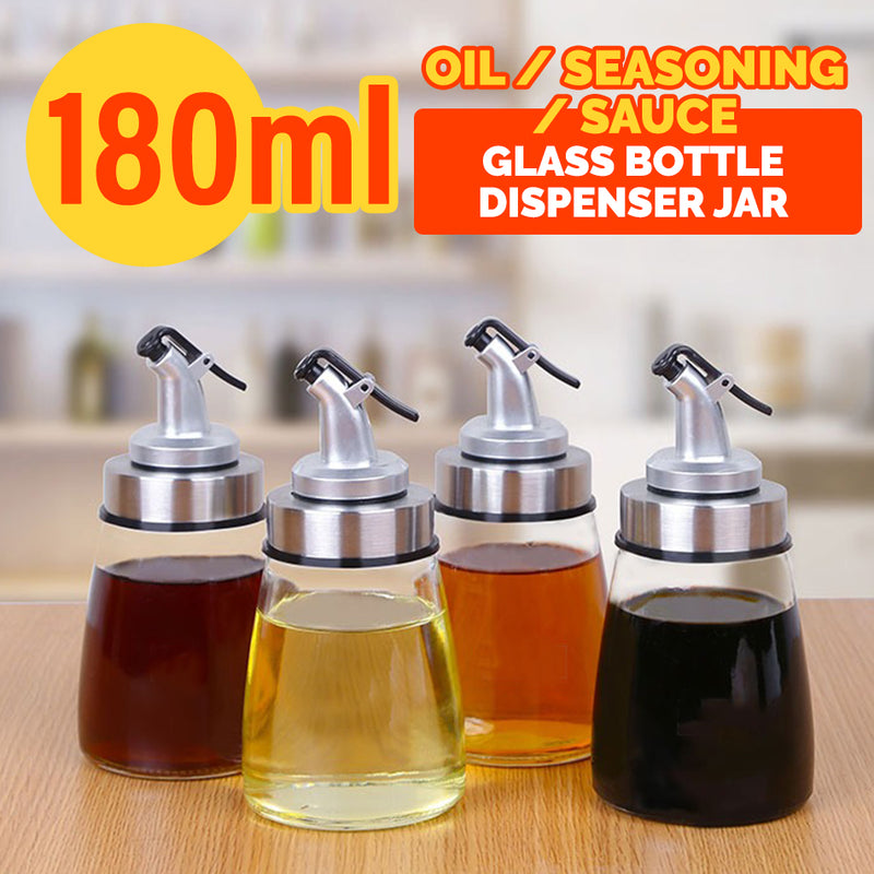 idrop 180ml Glass Oil Seasoning Sauce Dispenser Bottle Jar [ 1pc ]