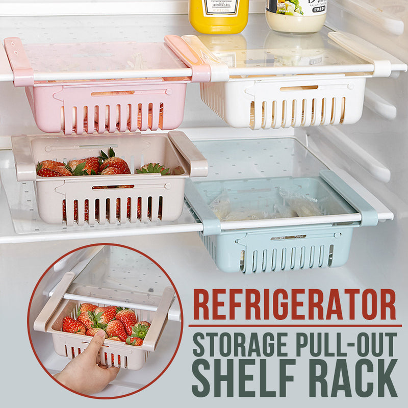 idrop Retractable Pull Out Kitchen Refrigerator Storage Organizing Box Tray