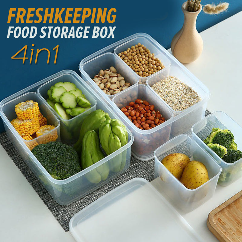 idrop [ 4 IN 1 ] Food Storage Fresh Keeping Box Container / Kotak Bekas Simpanan Makanan / 保鲜盒中款