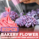 idrop 52PCS Kitchen Bakery Cake Muffin Whip Cream Flower Decorating Mouth Nozzle Tip Set