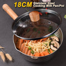 idrop [ 18CM ] Stainless Steel Milk Pot Pan / Periuk Masak Keluli Tahan Karat / 18CM不锈钢雪平锅玻璃盖(奶锅)