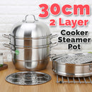 idrop 30CM 2 Layer Stainless Steel Cooker Steamer