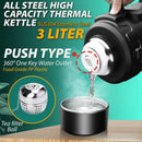 idrop [ 3 Liter ] Portable Food Grade SUS304 Stainless Steel Thermal Kettle / Botol Cerek Bekas Terma Keluli Tahan Karat Gred Makanan / 3升便携食品级304不锈钢保温水壶