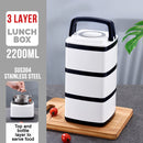 idrop [ 3 LAYER ] 14CM Stainless Steel Japanese Style Food Lunch Box / Bekas Makanan 3 Lapis / (三层)14CM日式保真空提篮(饭格)(方形 )(304)