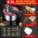 idrop [ 5.5L ] 25.5CM Stainless Steel Micro Pressure Non Stick Cooking Soup Pot Cooker