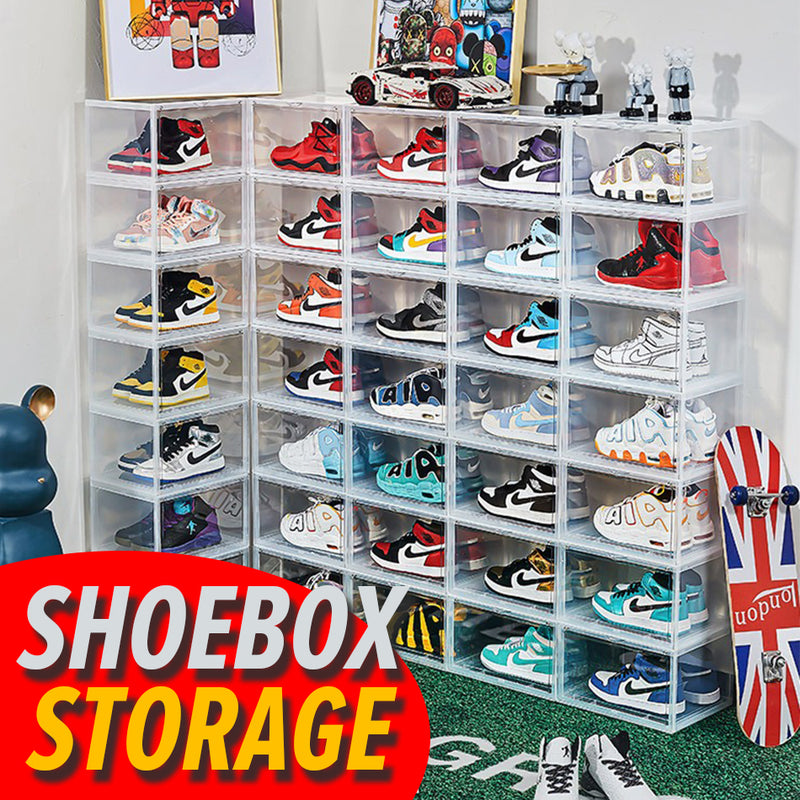 idrop Transparent Acrylic Shoe Box Magnetic Suction Storage Container / Kotak Penyimpanan Kasut / 透明亚力克鞋盒