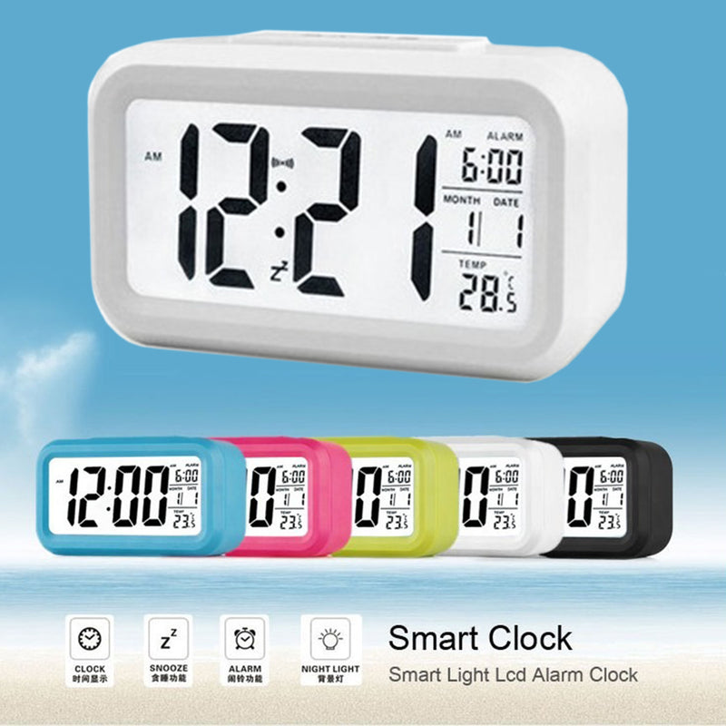 idrop Electric Digital Alarm Clock with Snooze and Sleeping Function with Date Temperature and Backlight Display Feature