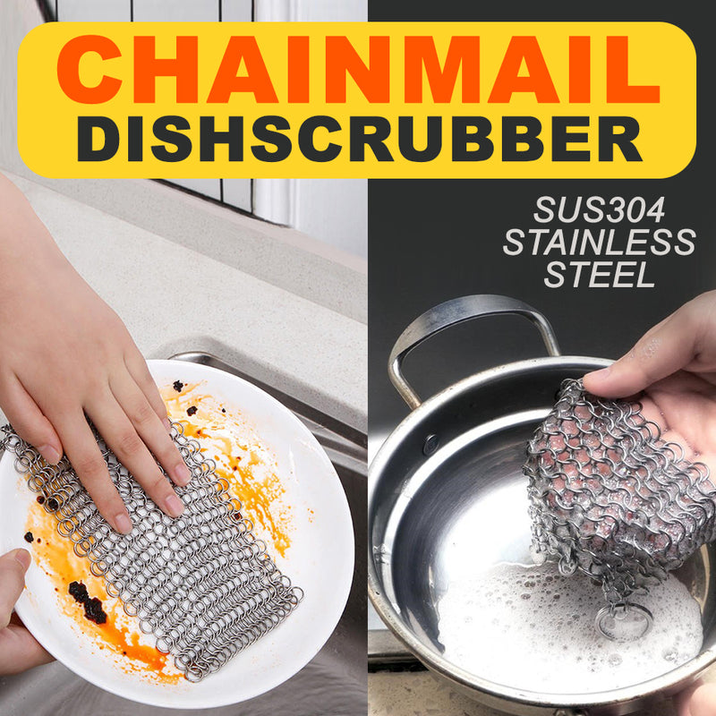 idrop [ 5 INCH ] SUS304 Stainless Steel Chainmail Dishwashing Scrubber / Pembasuh Pinggan Mangkuk Besi / 不锈钢刷锅网(304)(洗碗神器)
