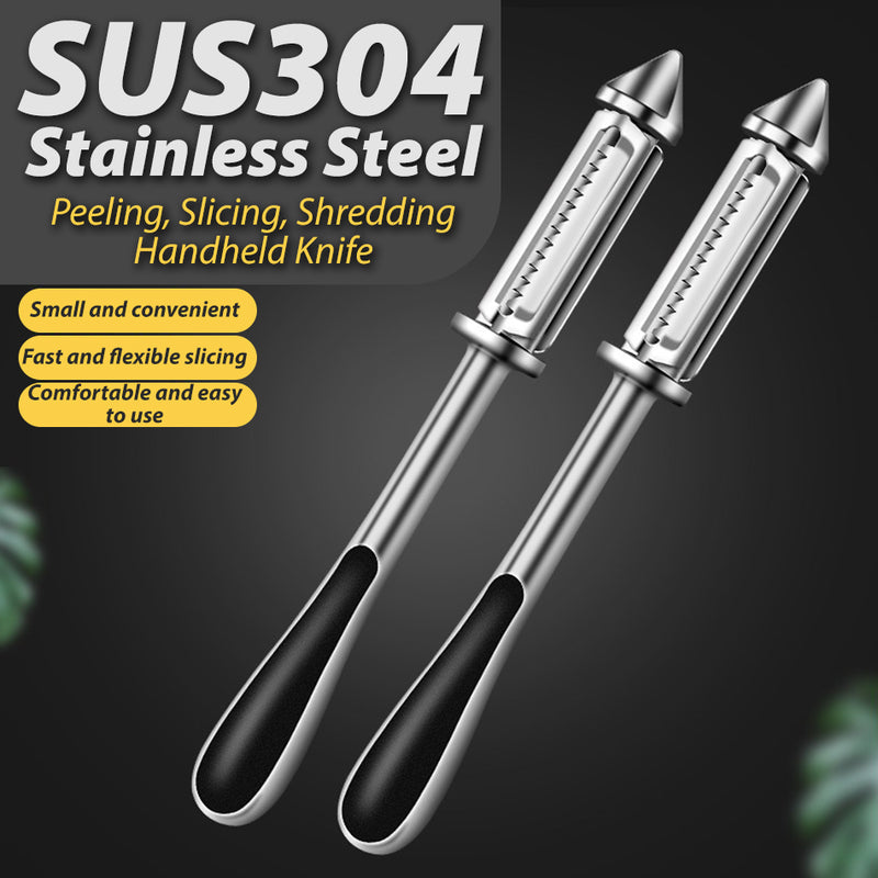 idrop SUS304 Stainless Steel Handheld Fruit Vegetable Slicer Peeler and Shredder / Alat Pengupas Penghiris Sayur dan Buah Keluli Tahan Karat / SUS304不锈钢手持式果蔬切片机削皮撕碎机