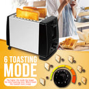 idrop 2 SLOT 6 Toasting Mode Bread Slice  Stainless Steel Electric Toaster Maker [ 600-700W ]