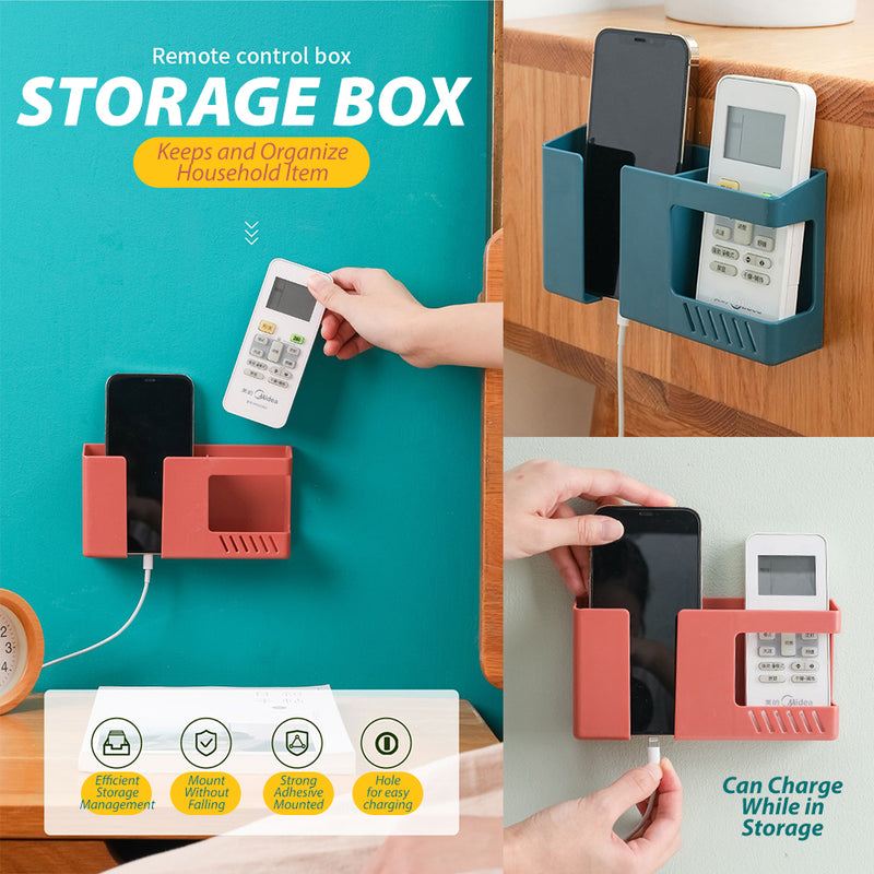 idrop Wall Mounted Multipurpose Plastic Remote Control Storage Rack / Rak Penyimpanan Barang / (双面胶)塑料遥控器多用收纳架17*9*3.8CM