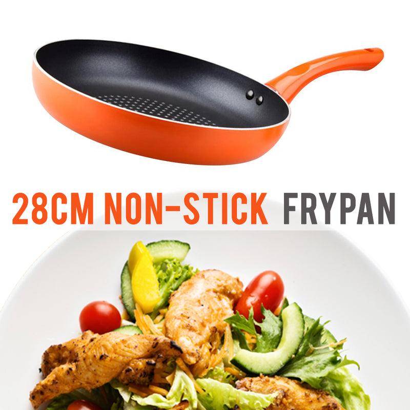 idrop Non-Stick Thick Stainless Steel Frying Cooking Wok Pan [28cm]