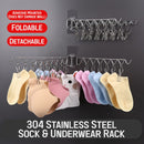 idrop [ 3 Row ] Wall Mounted Folding Drying Rack Stainless Steel / Rak Gantung Pengering Kain Boleh Lipat / 三排21线夹袜架(不锈钢衣架)(盒 装)