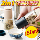 idrop [ 150ml ] 2 IN 1 Pepper & Seasoning Storage and Grinder Glass Bottle with Adjustable Fine and Coarse Grinding